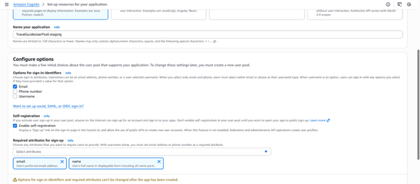 User Pool Configuration