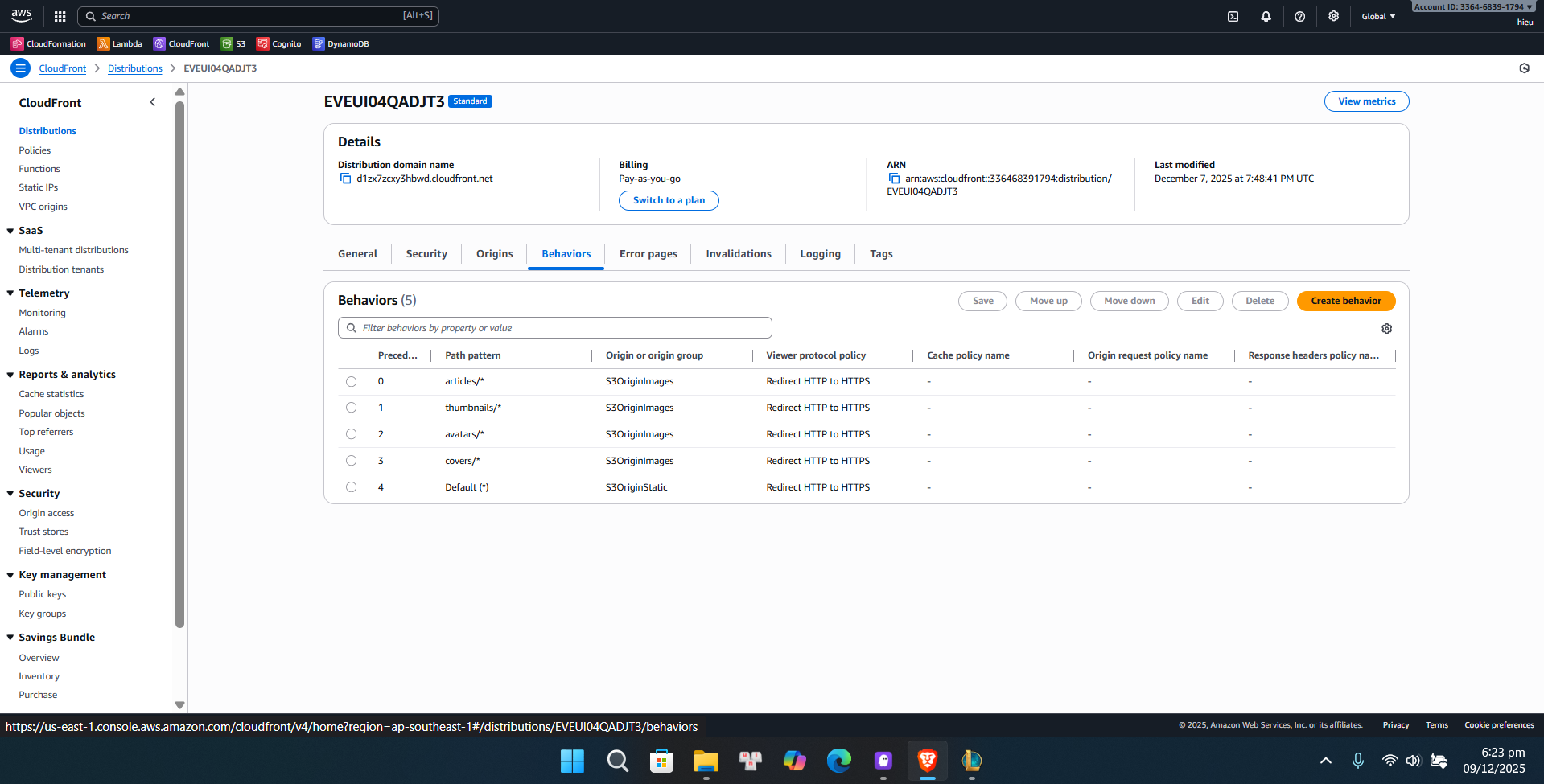 CloudFront Cache Behaviors