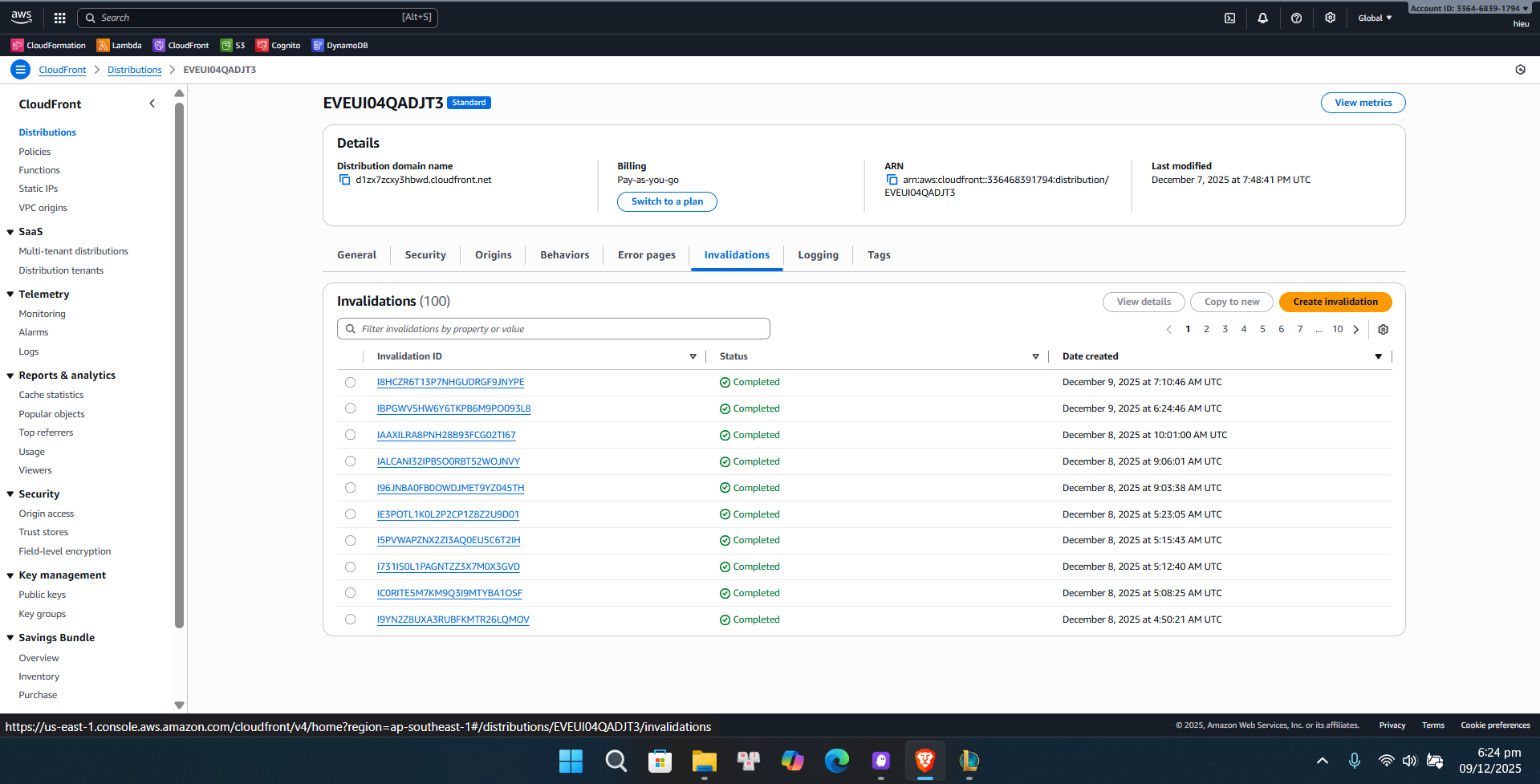 CloudFront Invalidation