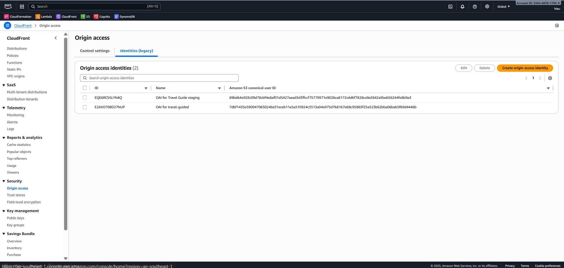 CloudFront OAI Setup
